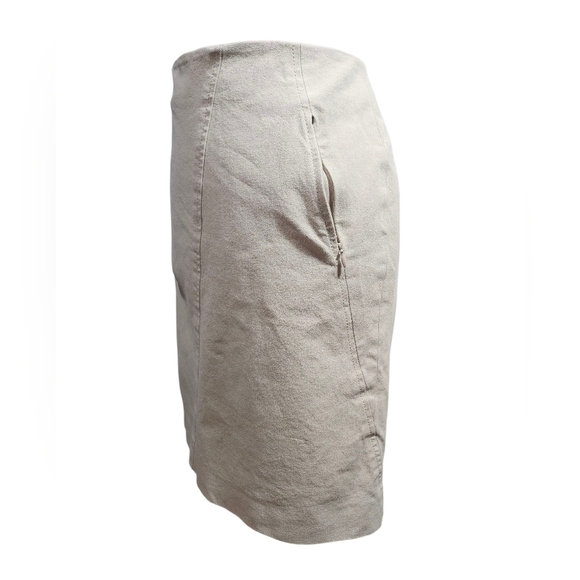 Akris Punto Khaki Canvas Knee Length Pencil Skirt 6 - Picture 2 of 10